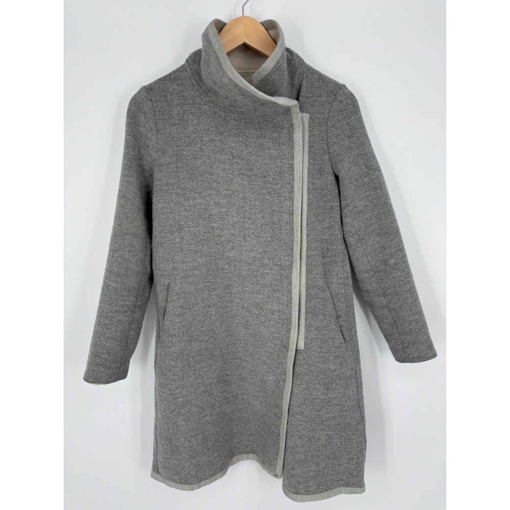 Babaton Aritzia Asymmetrical Wool Blend Coat Womens XS Gray Winter Minimalist